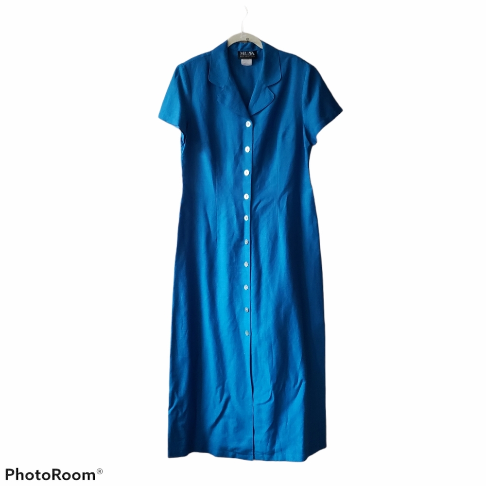 Vintage Womans Melissa Collection Maxi Dress Linen